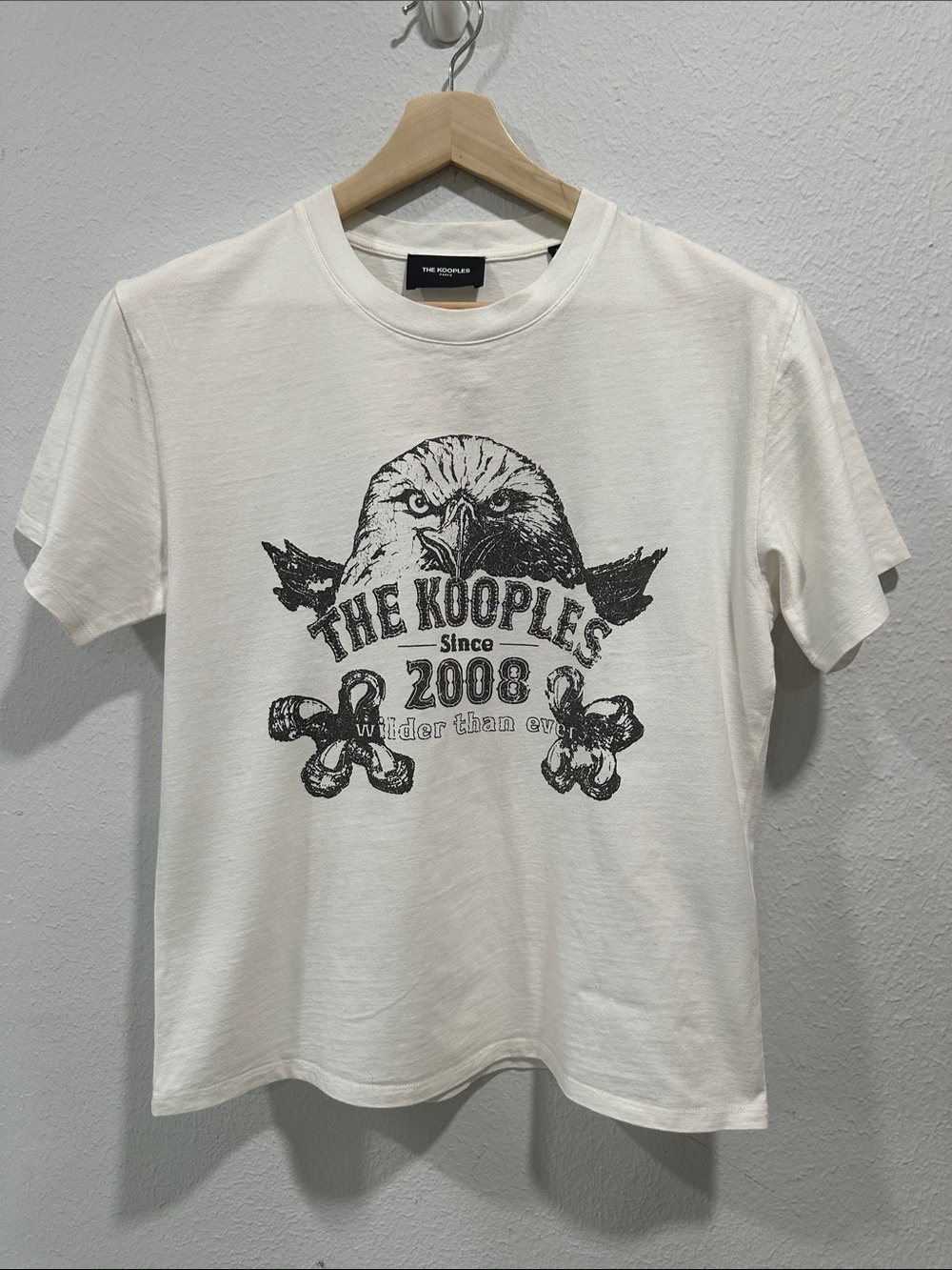 The Kooples White Tee with Black Eagle Graphic